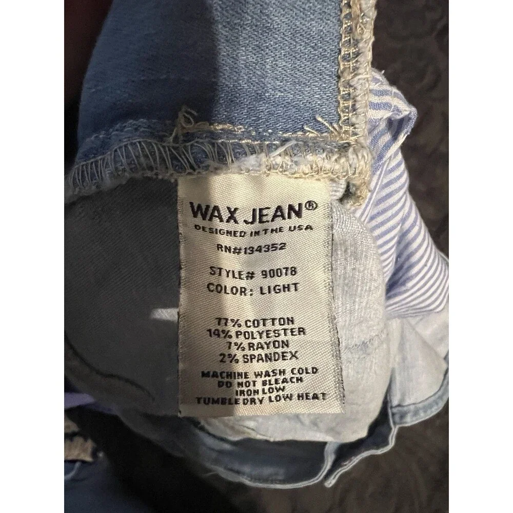 Wax Jean Classic Blue Denim Overall Shorts Size Large - Picture 6 of 6